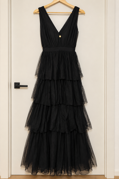 Rochie lunga BSB Collection, neagra, marimea 40 – eleganta